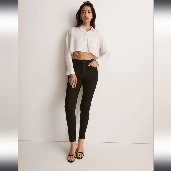 Madewell Denim - Madewell 10" High-Rise Skinny Jeans in Black Frost size 30